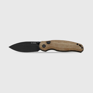 Kizer Phoca BD Button Liner Lock Knife Brown Norplex UltreX Micarta (3" BLK SW)