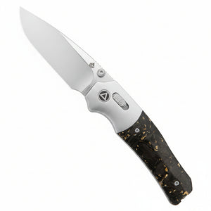 QSP Jacob Lundquist Vault Glyde Lock Knife BB Al + Gold Foil CF (3.25" Satin)