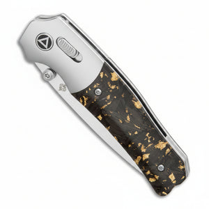 QSP Jacob Lundquist Vault Glyde Lock Knife BB Al + Gold Foil CF (3.25" Satin)