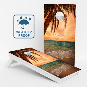Beach Paradise Weather Proof Cornhole Boards