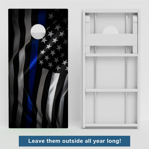Blue Line Flag Weather Proof Cornhole Boards