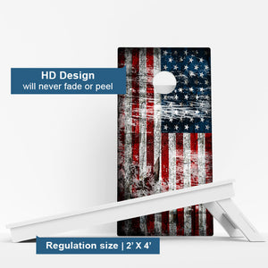 Rustic American Flag Weather Proof Cornhole Boards