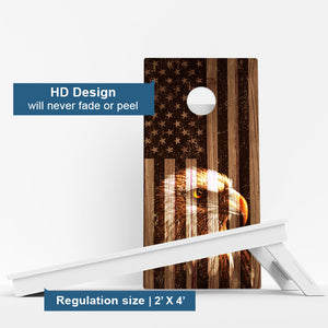 Faded Bald Eagle American Flag Weather Proof Cornhole Boards