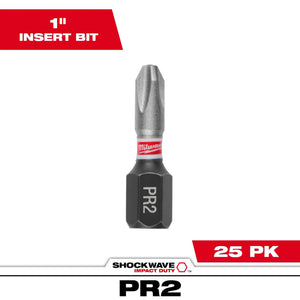 Milwaukee 48-32-4644 SHOCKWAVE Impact Phillips #2 Drywall Insert Bits 25CT