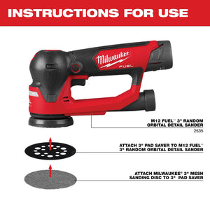 Milwaukee 48-80-6401 3 in. Pad Saver For M12 FUEL Random Orbital Sander