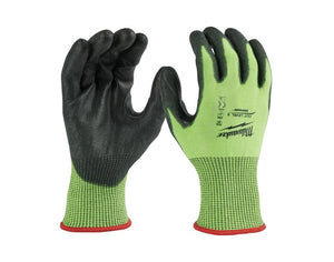 Milwaukee High Visibility Level 5 Cut Resistant Polyurethane Dipped Work Gloves