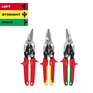 Milwaukee 48-22-4563 Left, Right, and Straight Aviation Snips Set (3-Pack)