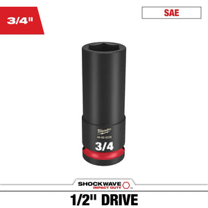Milwaukee 49-66-6226 SHOCKWAVE™ Impact Duty 1/2" Drive 3/4" Deep 6 Point Socket