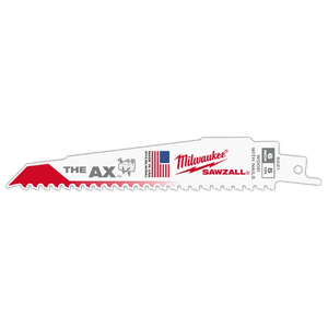 Milwaukee 48-00-8021 6 in. 5 TPI The Ax SAWZALL Blade 25PK