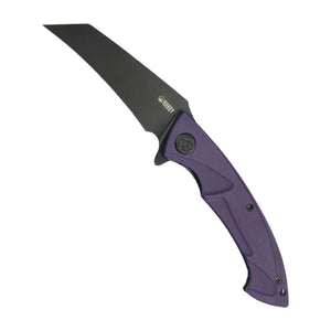 Kubey Anteater Liner Lock Knife Purple G-10 (3.4" Black SW 14C28N)