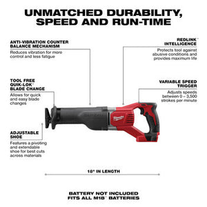 Milwaukee 2621-20 M18™ SAWZALL® Reciprocating Saw