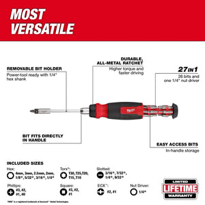 Milwaukee 48-22-2904 27-in-1 Ratcheting Multi-Bit Screwdriver (Open Box)