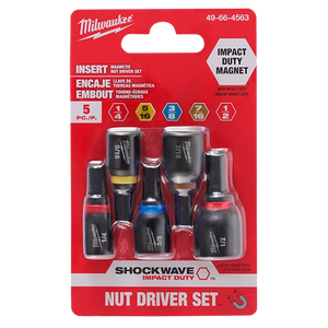 Milwaukee 49-66-4563 5PC SHOCKWAVE Impact Insert Magnetic Nut Driver Set