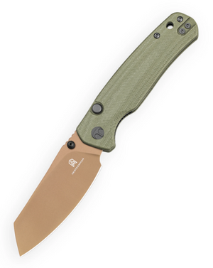 Bestechman BMK24H Cicada's Wing-G10, OD Green, 10Cr15CoMoV, Gold PVD