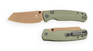 Bestechman BMK24H Cicada's Wing-G10, OD Green, 10Cr15CoMoV, Gold PVD
