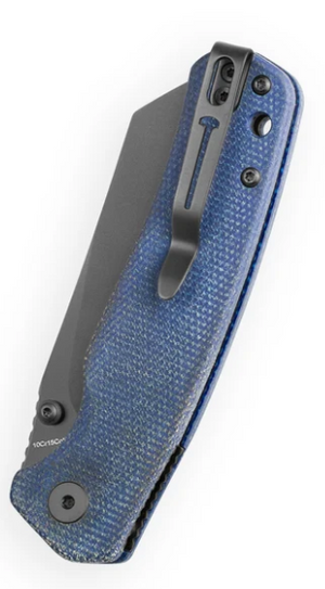 Bestechman BMK24-M-4 Cicada's Wing-Micarta, Blue, 10Cr15CoMoV, Black PVD