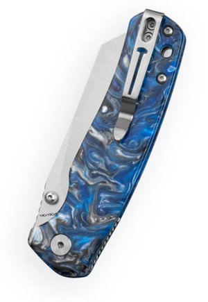 Bestechman BMK24-R-2 Cicada's Wing-Resin, Blue, 10Cr15CoMoV, Satin