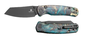 Bestechman BMK24-R-3 Cicada's Wing-Resin, Clear Blue, 10Cr15CoMoV, Black PVD