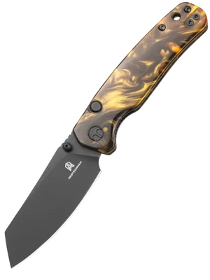 Bestechman BMK24-R-4 Cicada's Wing-Resin, Brown, 10Cr15CoMoV, Black PVD