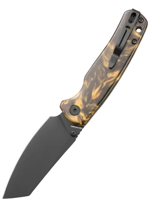 Bestechman BMK24-R-4 Cicada's Wing-Resin, Brown, 10Cr15CoMoV, Black PVD