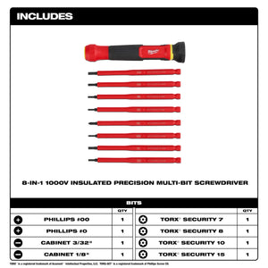 Milwaukee 48-22-2217 8-in-1 1000V Insulated Multi-Bit Screwdriver