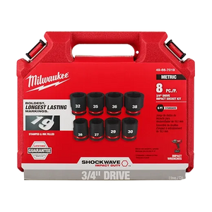 Milwaukee 49-66-7019 8PC Impact 3/4" Drive Metric Std. 6pt Sockets (Blemished)