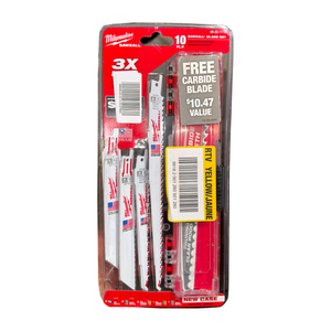 Milwaukee 49-22-1110 10+1 SAWZALL Blade Set (Free Carbide Blade)