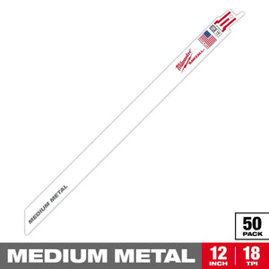 Milwaukee 48-01-6189 12 in. 18 TPI Thin Kerf SAWZALL Blades 50PK