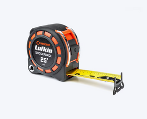 CRESCENT L1125-02 Lufkin Tape Measure, Shockforce, G1, Dual Sided, 1-3/16" x 25'