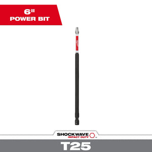 Milwaukee 48-32-4810 SHOCKWAVE™ 6" Power Bit TORX® T25 Power Bit