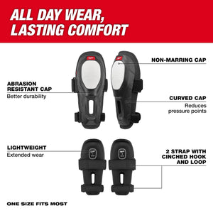 Milwaukee 48-73-6070 Dynamic Black Memory Foam Hard Knee Pads w/ Hook & Loop