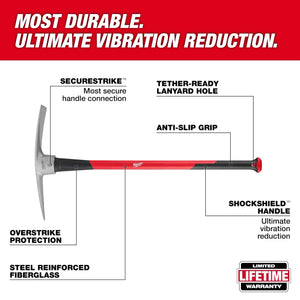 Milwaukee 48-22-9335 5lb Pick Mattock with 36" Fiberglass Handle