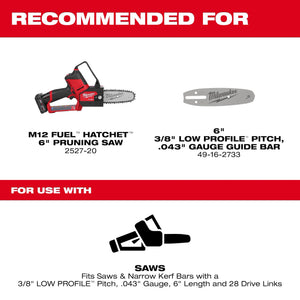 Milwaukee 49-16-2732 6" 3/8" LOW PROFILE™ Pitch .043" Gauge Saw Chain (Open Box)