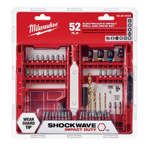 Milwaukee 48-32-4025 SHOCKWAVE 52PC ELECTRICIAN'S IMPACT DRIVER BIT SET