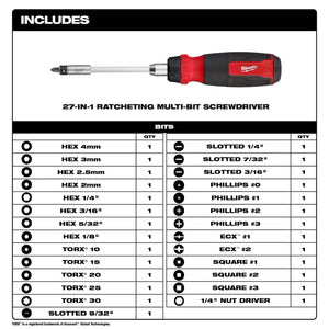 Milwaukee 48-22-2904 27-in-1 Ratcheting Multi-Bit Screwdriver (Open Box)