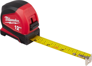 Milwaukee 48-22-6612 Compact Tape Measure 12 ft. L X 1.32 in. W