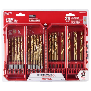 Milwaukee 48-89-4672 SHOCKWAVE Impact RED HELIX Titanium Drill Bit Set 29PC