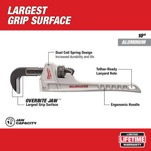 Milwaukee 48-22-7210 10 in. Aluminum Pipe Wrench