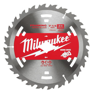 Milwaukee 48-40-1713 7-1/4" 24T Construction Worm Drive Framing Contractor Pack (25 PK)