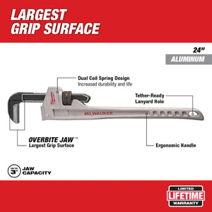 Milwaukee 48-22-7224 24" Aluminum Pipe Wrench
