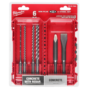 Milwaukee 48-20-7662 6pc. SDS Plus MX4™ 4-Cutter & Chisel Kit