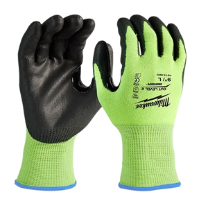Milwaukee 48-73-8924B 12PC High Vis Cut Level 2 Dipped Safety Gloves - 2XL