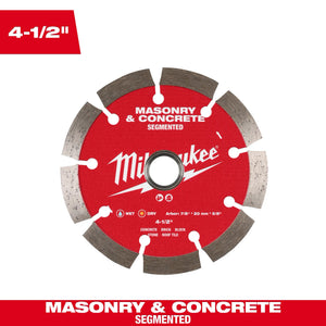 Milwaukee 49-93-9304 4-1/2" Segmented Masonry & Concrete Diamond Blade