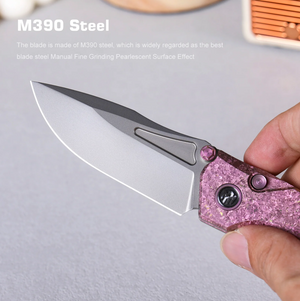 Remette RNTB1 RT-Rhino Knife, Titanium, M390, Fine Grinding + Pearlescent Effect