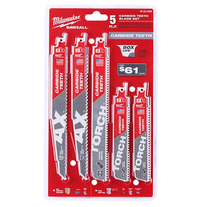 Milwaukee 49-22-5505 SAWZALL Carbide Wood and Metal Saw Blade Set 5PC