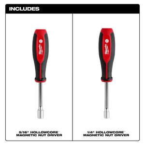 Milwaukee 48-22-2542 SAE Hollow Core Magnetic Nut Driver Set (2-Piece)