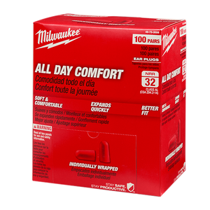Milwaukee 48-73-3006 100 Pair Ear Plugs (Individually Sealed)