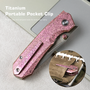 Remette RNTB1 RT-Rhino Knife, Titanium, M390, Fine Grinding + Pearlescent Effect