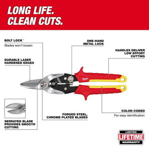 Milwaukee 48-22-4560 10 in. Straight-Cut Aviation Snips