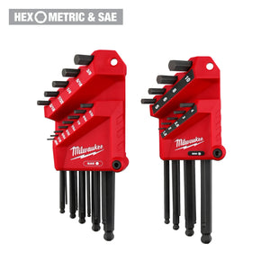 Milwaukee 48-22-2187 22-Key Ball End L-Style Hex Key Set - SAE/Metric
